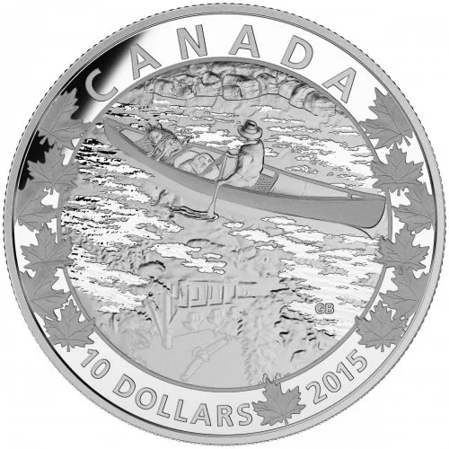 2015 Canadian $10 Canoe Across Canada: Mirror, Mirror - 1/2 oz Fine Silver Coin - Coin in Capsule & COA only