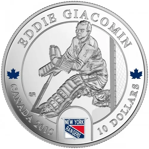 2015 Canadian $10 NHL® Goalies: Eddie Giacomin - 1/2 oz Fine Silver Coin