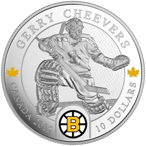 2015 Canadian $10 NHL® Goalies: Gerry Cheevers - 1/2 oz Fine Silver Coin - Coin in Capsule - COA Only