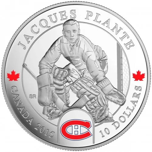 2015 Canadian $10 NHL® Goalies: Jacques Plante - 1/2 oz Fine Silver Coin