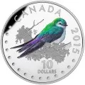 2015 Canadian $10 Colourful Songbirds of Canada 1/2 oz Fine Silver 5-Coin Set with Musical Display Box-no music from box