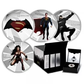 2016 Canadian $10 Batman v Superman: Dawn of Justice™ with Display Box - Fine Silver 4-Coin Set