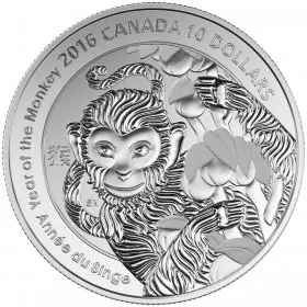 2016 Canadian $10 Year of the Monkey - 1/2 oz Fine Silver Coin