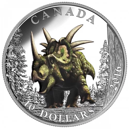 2016 Canadian $10 Day of the Dinosaurs: The Spiked Lizard - 1/2 oz Fine Silver Coin