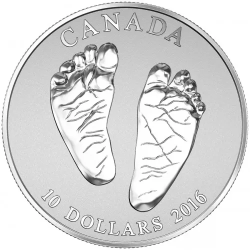2016 Canadian $10 Welcome to the World, Baby Feet 1/2 oz Fine Silver Coin - No COA