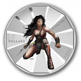 2016 Canadian $10 Batman v Superman: Dawn of Justice™ - WONDER WOMAN™ - 1/2 oz Fine Silver Coin