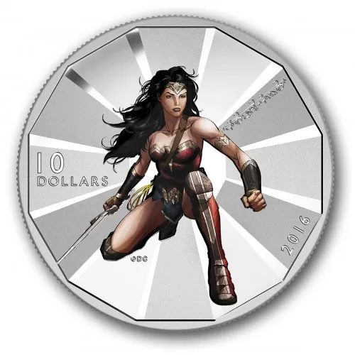 2016 Canadian $10 Batman v Superman: Dawn of Justice™ - WONDER WOMAN™ - 1/2 oz Fine Silver Coin