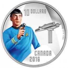 2016 Canadian $10 Star Trek™ Crew: Spock 1/2 oz Fine Silver Coin