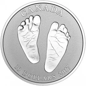 2017 Canadian $10 Welcome to the World, Baby Feet 1/2 oz Fine Silver Coin