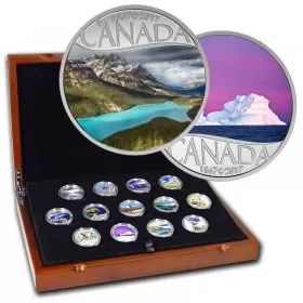 2017 (1867-) Canadian $10 Celebrating Canada's 150th Anniv 1/2 oz Fine Silver 13-Coin Set in Deluxe Box