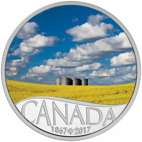 2017 Canadian $10 Celebrating Canada's 150th: Canola Field - 1/2 oz Fine Silver Coin