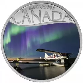 2017 Canadian $10 Celebrating Canada's 150th: Float Planes on the Mackenzie River - 1/2 oz Fine Silver Coin-coin in capsule only