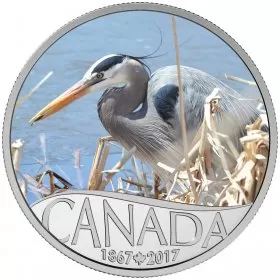 2017 Canadian $10 Celebrating Canada's 150th: Great Blue Heron - 1/2 oz Fine Silver Coin