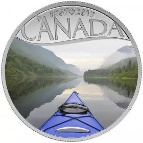 2017 Canadian $10 Celebrating Canada's 150th: Kayaking on the River - 1/2 oz Fine Silver Coin