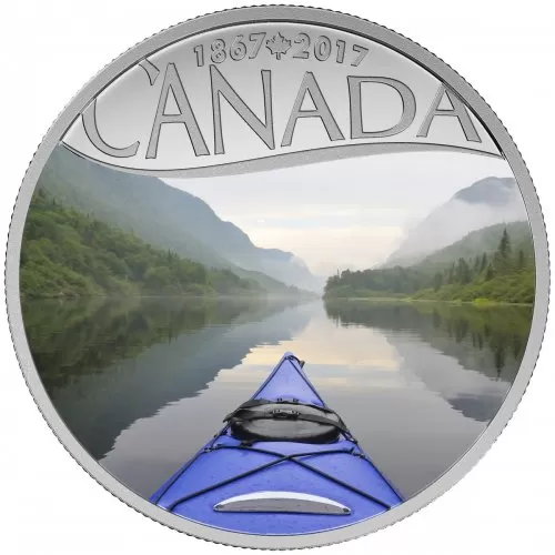 2017 Canadian $10 Celebrating Canada's 150th: Kayaking on the River - 1/2 oz Fine Silver Coin