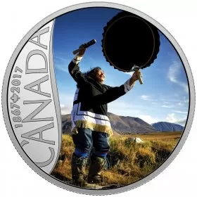 2017 Canadian $10 Celebrating Canada's 150th: Drum Dancing - 1/2 oz Fine Silver Coin