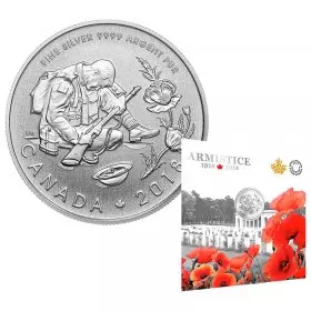 2018 (1918-) Canadian $10 Armistice 100th Anniversary - 1/2 oz Pure Silver Coin