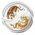2018 Canadian $10 Yin & Yang: Tiger & Dragon 1 oz Silver Coloured Coins