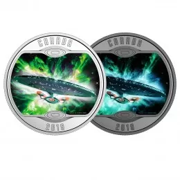 2018 Canadian $10 Star Trek™ Iconic Starships: The Next Generation - 1/2 oz Fine Silver Coin (Glow-In-The-Dark)
