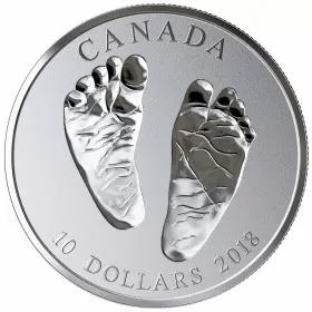 2018 Canadian $10 Welcome to the World, Baby Feet 1/2 oz Fine Silver Coin