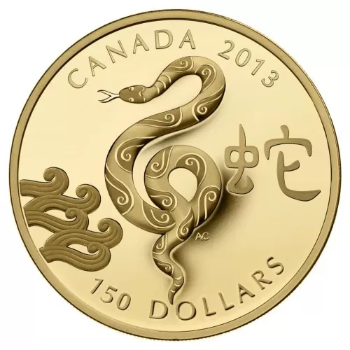 2013 Canadian $150 Year of the Snake - 18-karat Gold Coin