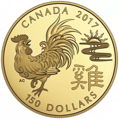 2017 Canadian $150 Lunar Year of the Rooster - 18-karat Gold Coin