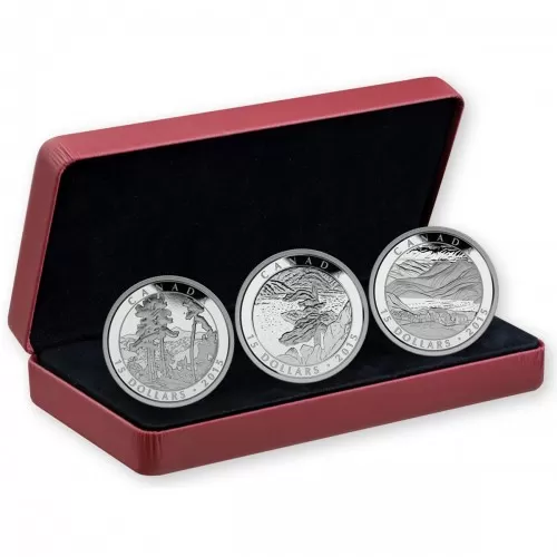 2015 Canadian $15 Artwork by Franklin Carmichael - Fine Silver 3-Coin Set