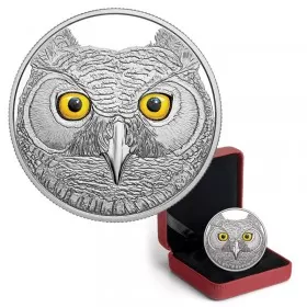 2017 Canadian $15 In The Eyes of the Great Horned Owl - Fine Silver Coin (Glow-In-The-Dark)