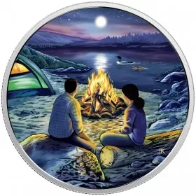 2017 Canadian $15 Great Canadian Outdoors: Around the Campfire - Fine Silver Coin (Glow-In-The-Dark)