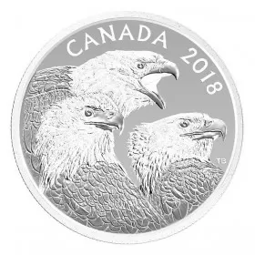 2018 Canadian $15 Magnificent Bald Eagles - 1 oz Fine Silver Coin