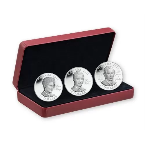 2011 Canadian $15 Continuity of the Crown Sterling Silver 3-Coin Set