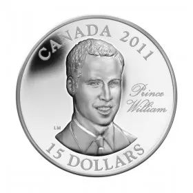 2011 Canada Sterling Silver $15 Coin - Continuity of the Crown: Prince William