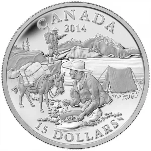 2014 Canadian $15 Exploring Canada: The Gold Rush - Fine Silver Coin