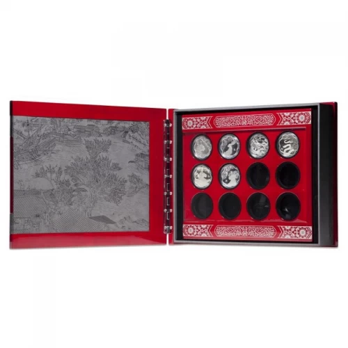 2010-2021 Canadian $15 Silver Lunar Lotus 12-Coin Subscription Series Set-2015 certificate missing & some coins may be lightly toned