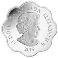 2015 Canadian $15 Lunar Lotus: Year of the Sheep Scallop - tarnished coin