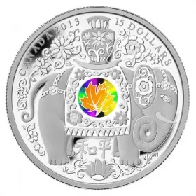 2013 Canadian $15 Maple of Peace Proof 1 oz Silver & Hologram Coin