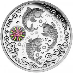 2015 Canadian $15 Maple of Prosperity Proof 1 oz Silver & Hologram Coin