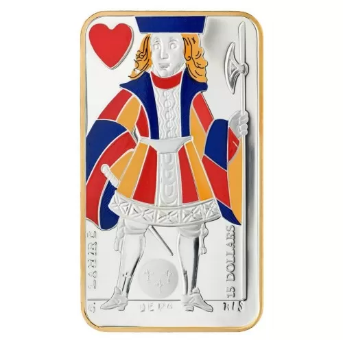 2008 Canada Sterling Silver $15 Coin - Playing Card Series: Jack of Hearts - Coin & COA Only, No Box, Light Tarnishing