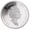 2002 Canadian $15 Chinese Lunar Calendar: Year of the Horse Sterling Silver & Gold-plated Cameo Coin