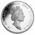 2004 Canadian $15 Chinese Lunar Calendar: Year of the Monkey Sterling Silver & Gold-plated Cameo Coin
