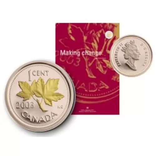 2003 Canadian Annual Report with Gold Plated 1 Cent Proof Coin