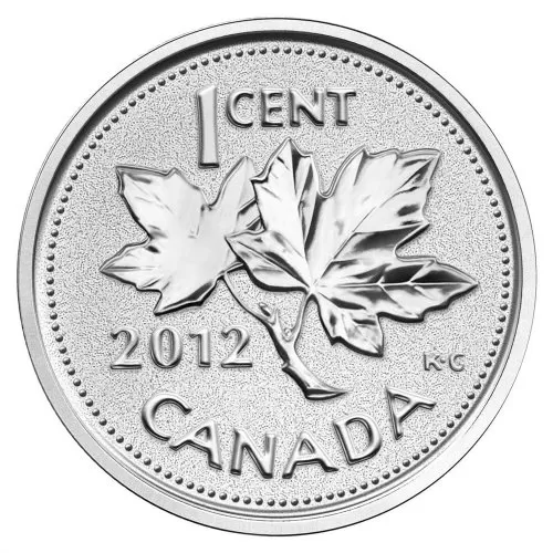 2012 Canadian 1-Cent Farewell To The Penny 5-ounce Fine Silver Coin (Limited Edition)