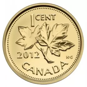 2012 Canadian 1-Cent Farewell to the Penny 1/25 oz Pure Gold Coin 