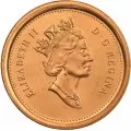1998 Canadian 1-Cent Maple Leaf Twig Penny Coin (Brilliant Uncirculated)