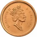 2003 Canadian 1-Cent Maple Leaf Twig/Old Effigy Penny Coin (Brilliant Uncirculated)