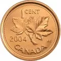 2004-P Canadian 1-Cent Maple Leaf Twig Penny Original Coin Roll