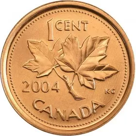 2004 Canadian 1-Cent Maple Leaf Twig Penny Coin (Brilliant Uncirculated)