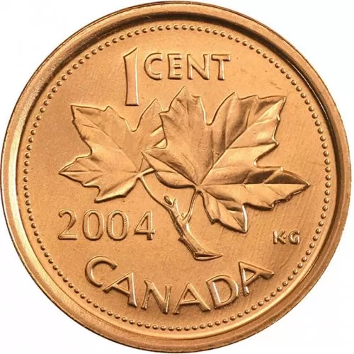 2004 Canadian 1-Cent Maple Leaf Twig Penny Coin (Brilliant Uncirculated)