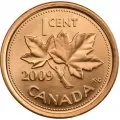 2009 NON-MAGNETIC Canadian 1-Cent Maple Leaf Twig Penny Original Coin Roll