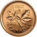 2011 MAGNETIC Canadian 1-Cent Maple Leaf Twig Penny Original Coin Roll 